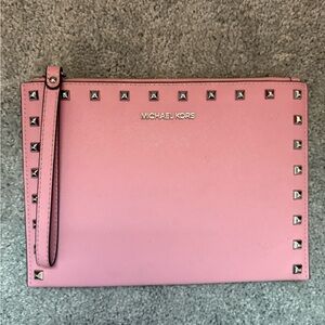 Michael Kors Pink Studded Wristlet Pouch